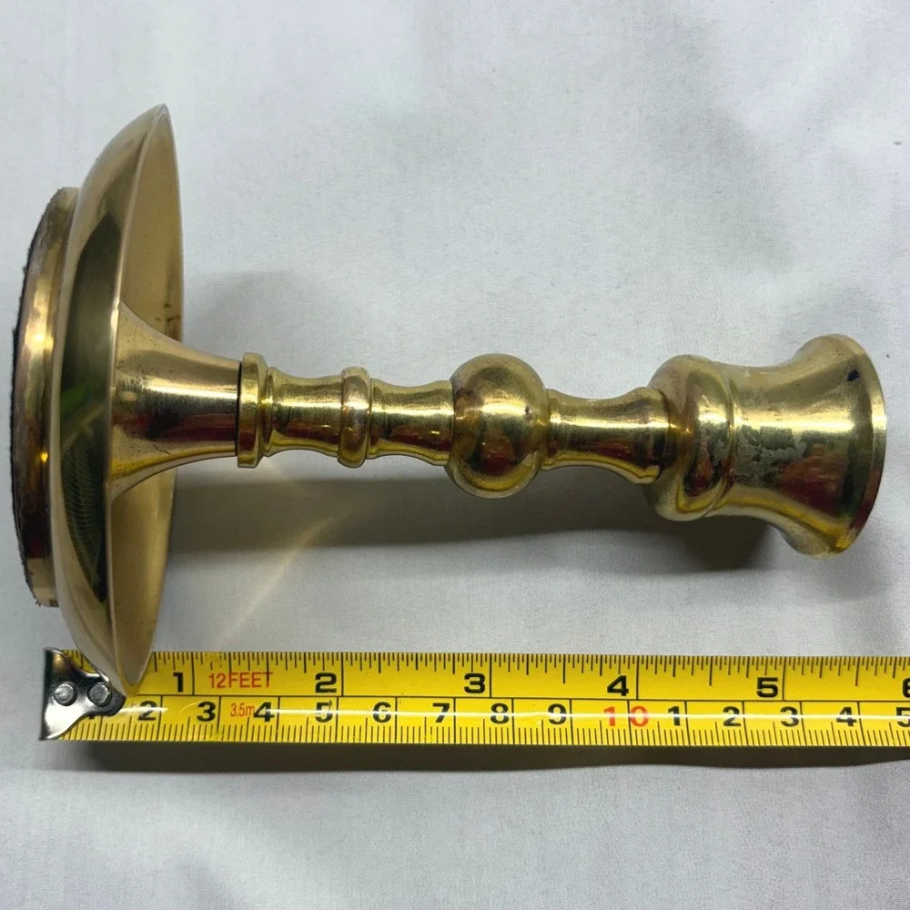 Solid Brass Candlestick Holders Set of 2 Gold Vintage Good Traditional India